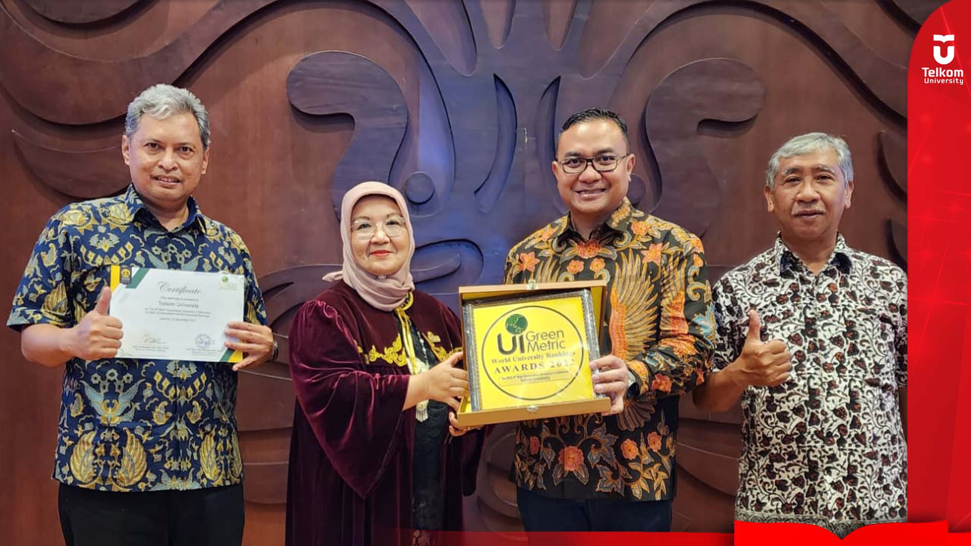 Telkom University Crowned As the Best Sustainable PTS in Indonesia
