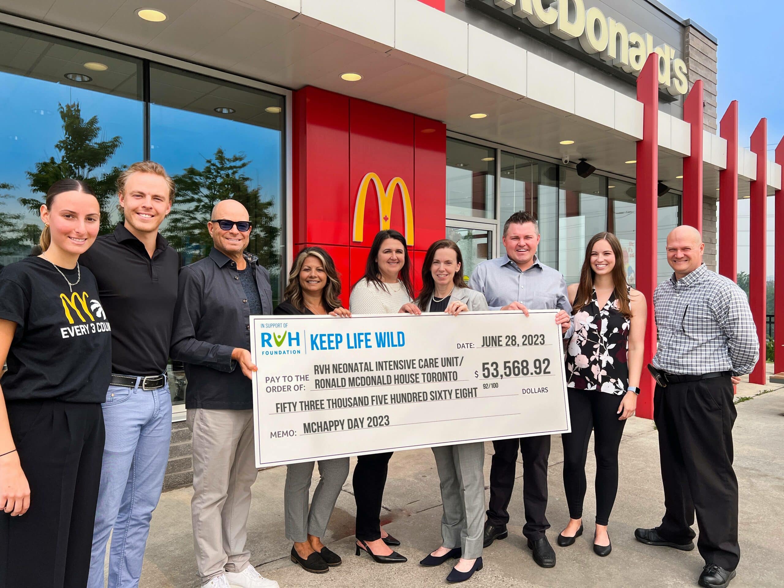 Barrie McDonald’s restaurants raise over $53K on McHappy Day supporting RVH’s Neonatal Intensive Care Unit and Ronald McDonald House Toronto