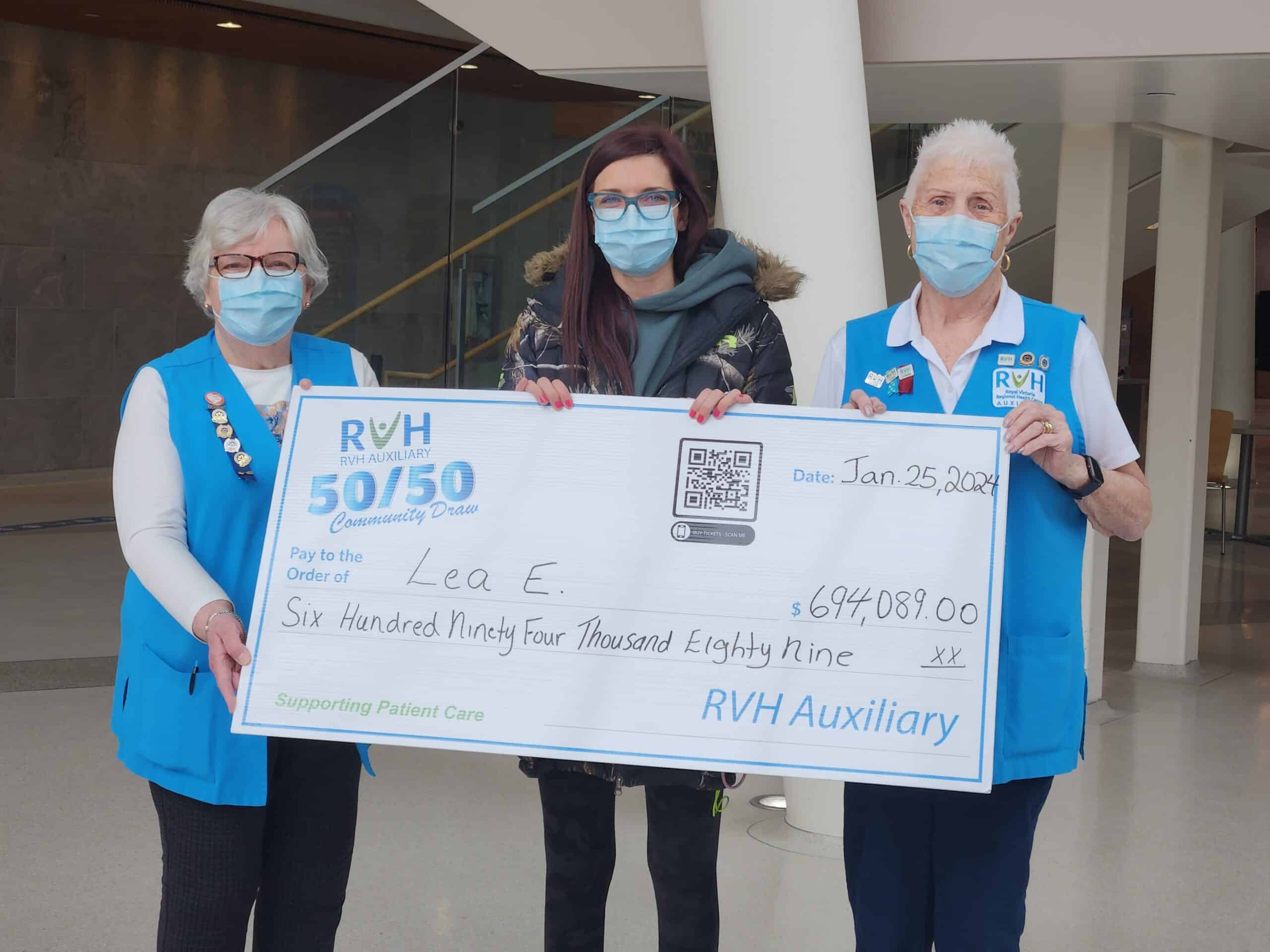 Record-breaking jackpot win with RVH Auxiliary’s Community 50/50 Draw
